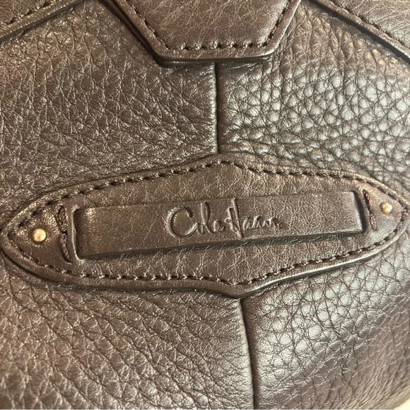 COLE HAAN Large Baguette Shaped With 3 Compartments Gold Hardware Shoulder  Bag - Picture 8 of 16